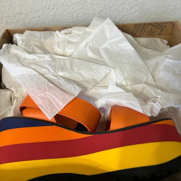 Free People Orange Multicolor Platform Sandals - Picture 5 of 9